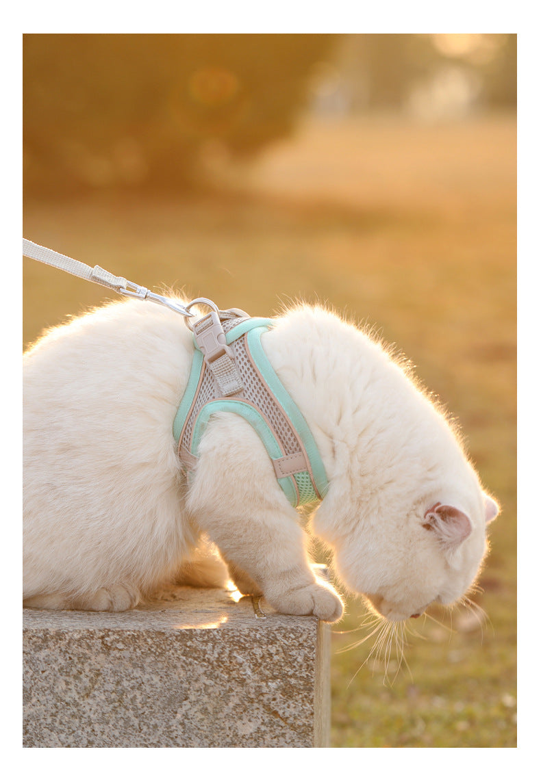 Reflective Cat & Dog Harness Vest | Breathable Adjustable Nylon Chest Harness for Small Pets