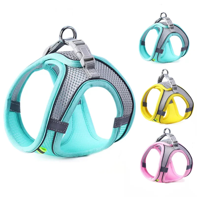 Reflective Cat & Dog Harness Vest | Breathable Adjustable Nylon Chest Harness for Small Pets