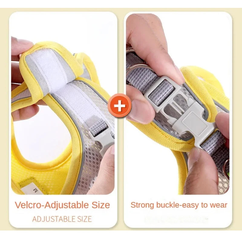 Reflective Cat & Dog Harness Vest | Breathable Adjustable Nylon Chest Harness for Small Pets