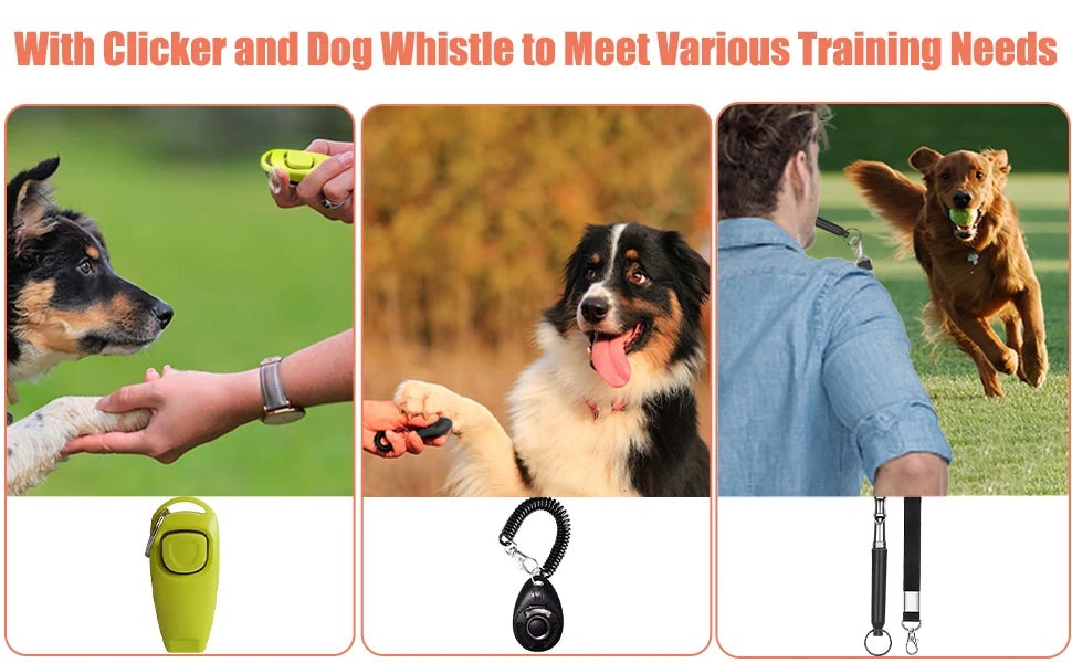 Dog Training Kit | Treat Pouch, Clicker, Silent Whistle, Poop Bags & Training Guide
