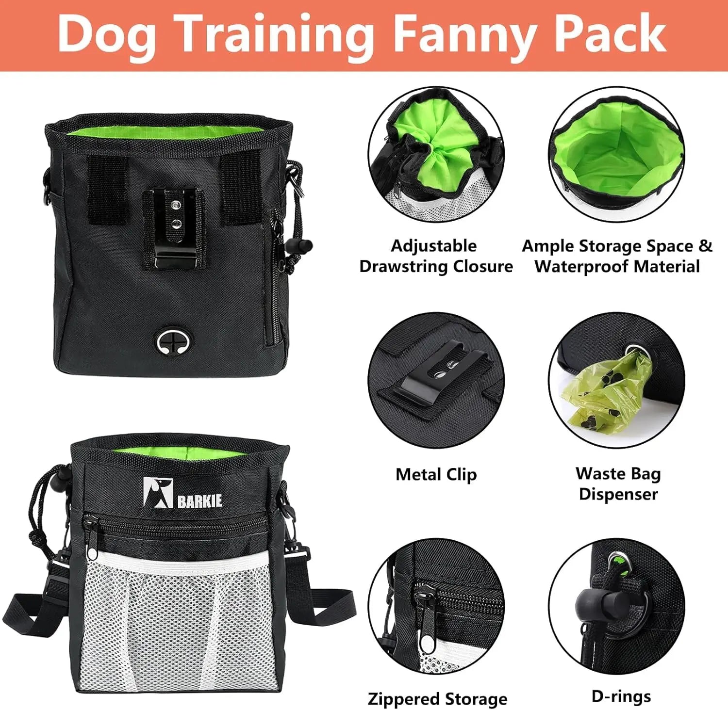Dog Training Kit | Treat Pouch, Clicker, Silent Whistle, Poop Bags & Training Guide