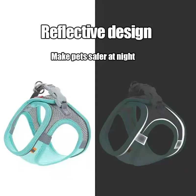 Reflective Cat & Dog Harness Vest | Breathable Adjustable Nylon Chest Harness for Small Pets
