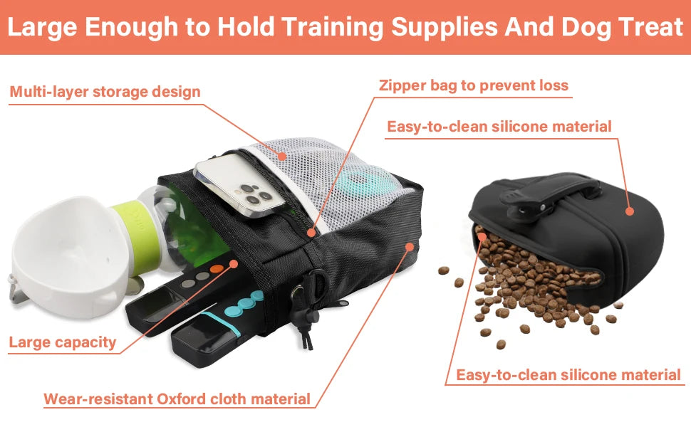 Dog Training Kit | Treat Pouch, Clicker, Silent Whistle, Poop Bags & Training Guide