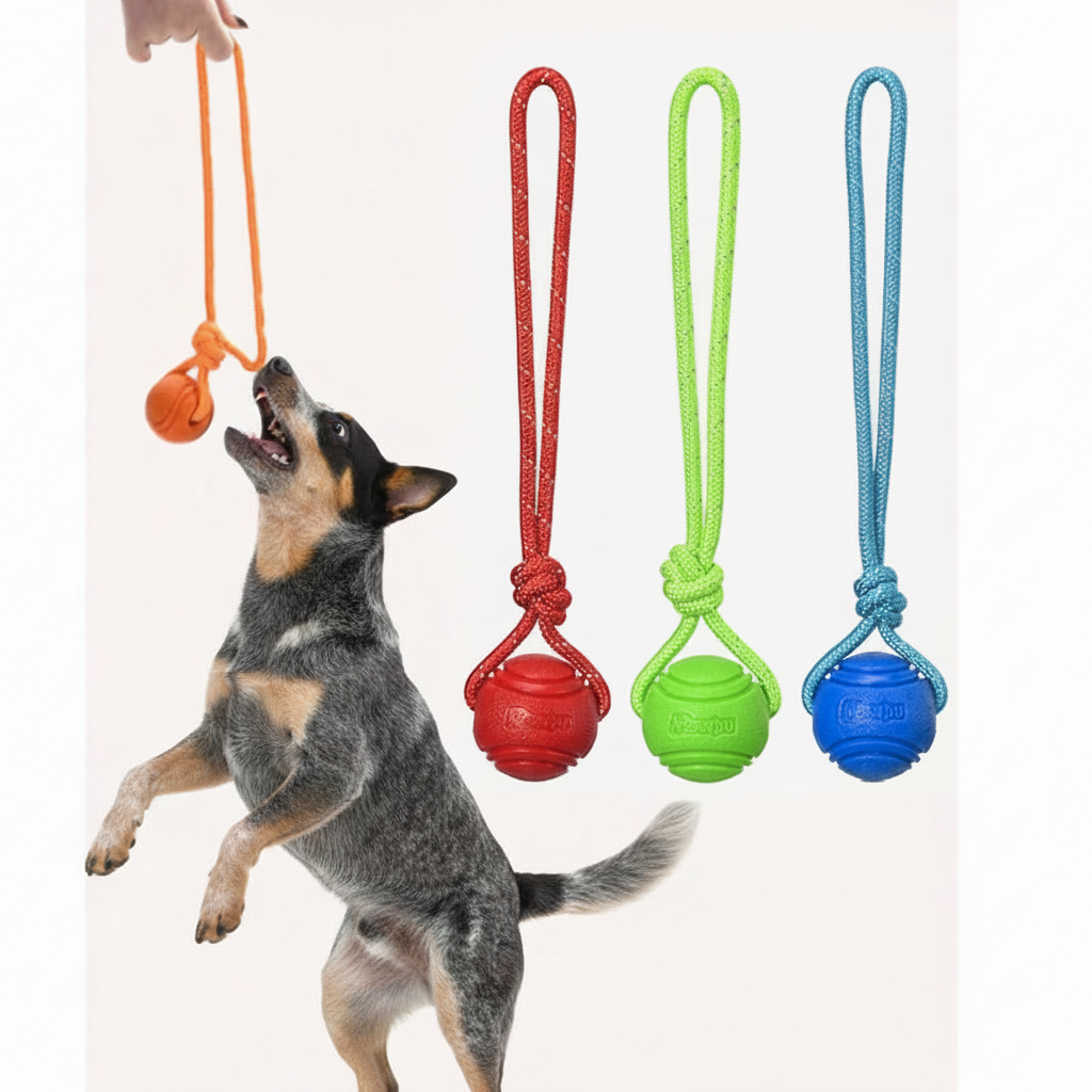 Rope Ball Toy with Cattle Dog - Fixed Background